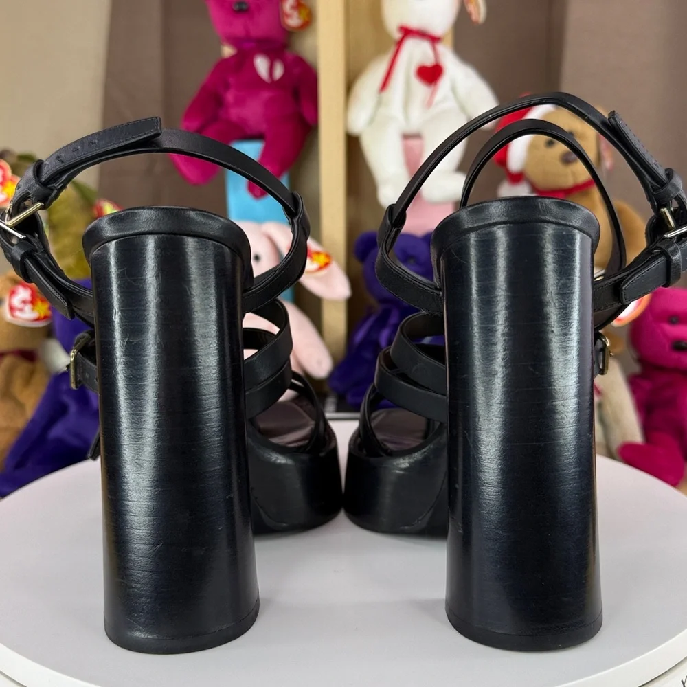 π₯SAINT LAURENT - PLATZ PLATFORM SANDALS - SIZE 37 EU / SIZE 7 US - GE307 - Picture 5 of 17